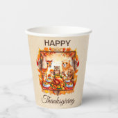 Thanksgiving bosdieren herfstbladeren papieren bekers (Voorkant)