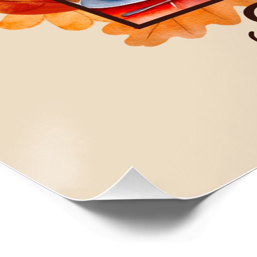 Thanksgiving bosdieren herfstbladeren perfect poster (Hoek)