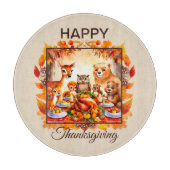 Thanksgiving bosdieren herfstbladeren snijplank (Voorkant)