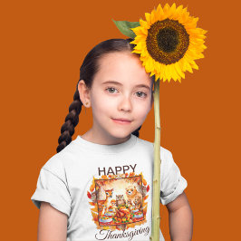 Thanksgiving bosdieren herfstbladeren t-shirt
