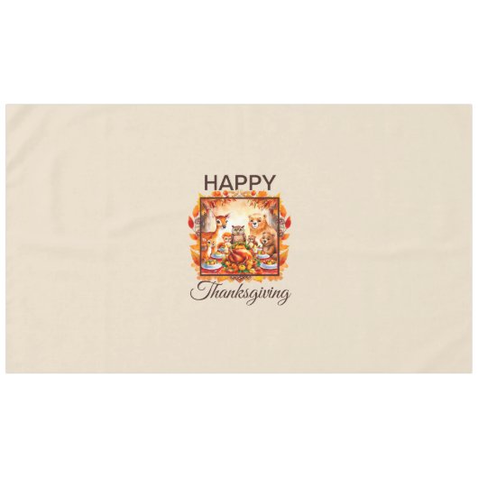 Thanksgiving bosdieren herfstbladeren tafelkleed (Voorkant (Horizontaal))