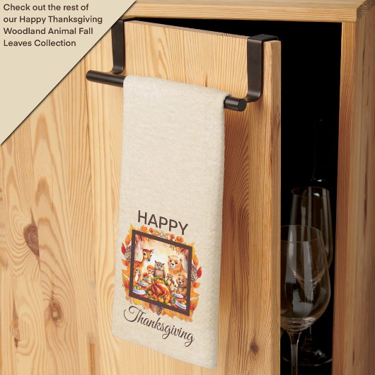 Thanksgiving bosdieren herfstbladeren theedoek