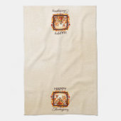 Thanksgiving bosdieren herfstbladeren theedoek (Verticaal)