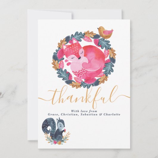 Thanksgiving Bosland Feestdagenkaart (Voorkant)