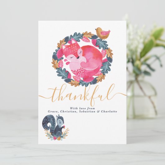 Thanksgiving Bosland Feestdagenkaart (Staand voorkant)