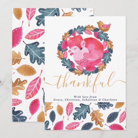 Thanksgiving Bosland Feestdagenkaart (Voorkant / Achterkant)