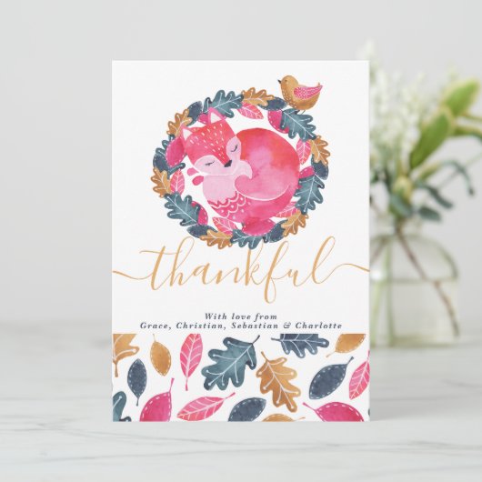 Thanksgiving Bosland Feestdagenkaart (Staand voorkant)