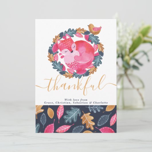 Thanksgiving Bosland Feestdagenkaart (Staand voorkant)