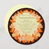 Thanksgiving Bounty Wreater Dinner Party Invitatio Kaart (Voorkant / Achterkant)