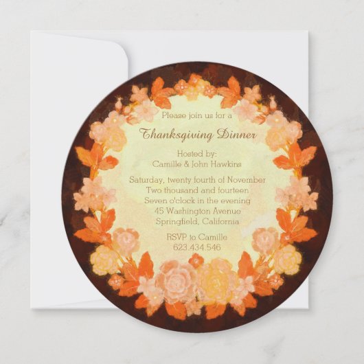 Thanksgiving Bounty Wreater Dinner Party Invitatio Kaart (Voorkant)