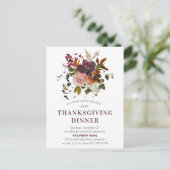 Thanksgiving Bourgondië Rode Briefkaart Uitnodigin (Staand voorkant)