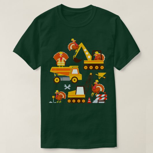 Thanksgiving bouwvoertuig Vrachtwagen Turkije T-shirt (Design voorkant)