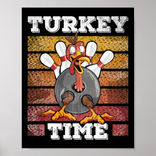 Thanksgiving Bowl Bowler Strike Pin Sport Turkije  Poster