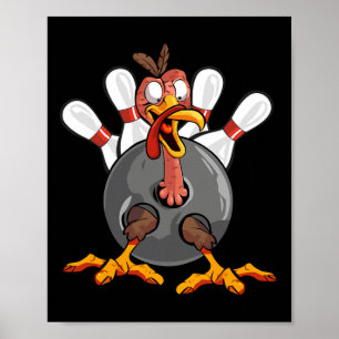 Thanksgiving Bowl Bowler Strike Pin Sport Turkije Poster