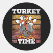Thanksgiving Bowl Bowler Strike Pin Sport Turkije  Ronde Sticker (Voorkant)