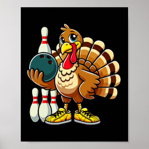 Thanksgiving Bowling Shirt Vrouwen Mannen Funny Tu Poster
