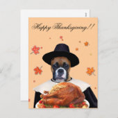 Thanksgiving Boxer Dog briefkaart (Voorkant / Achterkant)