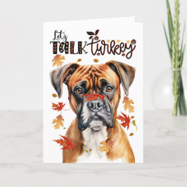 Thanksgiving Boxer Dog Lets Talk Turkije Feestdagen Kaart