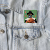 Thanksgiving Boxer Dog Vierkante Button 5,1 Cm (In situ)