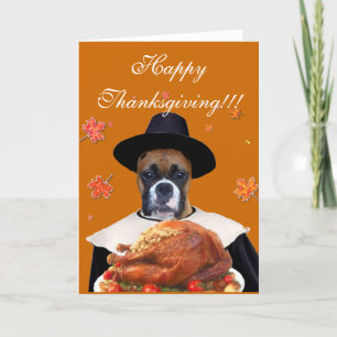 Thanksgiving boxer wenskaart feestdagen kaart