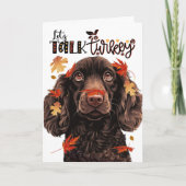 Thanksgiving Boykin Spaniel Dog Lets Talk Turkije Feestdagen Kaart (Voorkant)