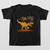Thanksgiving Boys Turkije Saurus T Rex Dino Kinder T-shirt (Laagn)