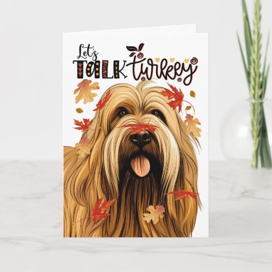 Thanksgiving Briard Terrier Dog Lets Talk Turkije Feestdagen Kaart (Voorkant)
