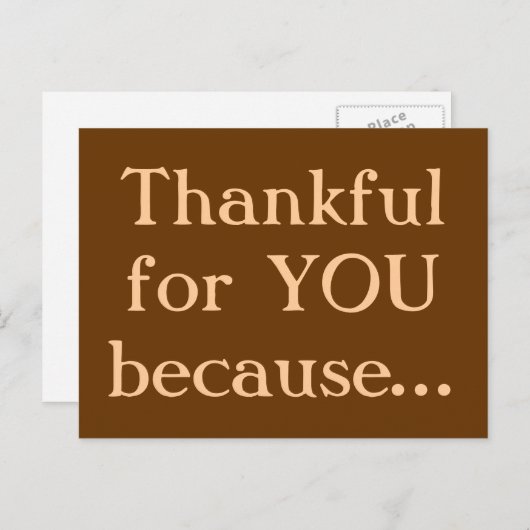 Thanksgiving Briefkaart (Voorkant / Achterkant)