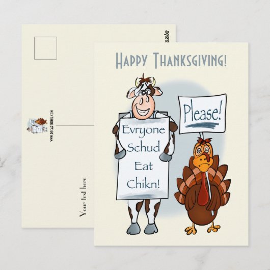 Thanksgiving Briefkaart (Voorkant / Achterkant)