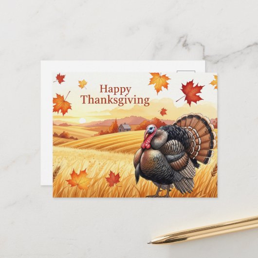 Thanksgiving Briefkaart (Voorkant / Achterkant in situ)