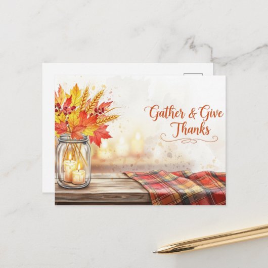 Thanksgiving Briefkaart (Voorkant / Achterkant in situ)