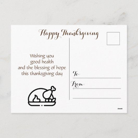 Thanksgiving Briefkaart (Achterkant)