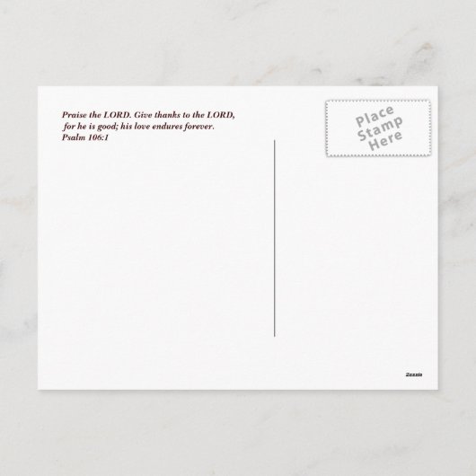 Thanksgiving.  Briefkaart (Achterkant)