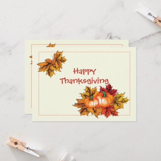 Thanksgiving briefkaart (Voorkant / Achterkant in situ)