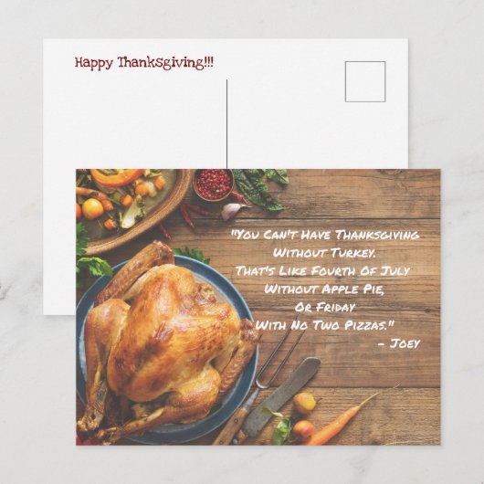 Thanksgiving Briefkaart (Voorkant / Achterkant)