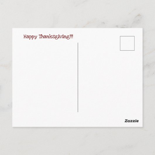 Thanksgiving Briefkaart (Achterkant)