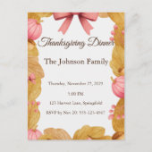 Thanksgiving Briefkaart met herfstkrans (Voorkant)