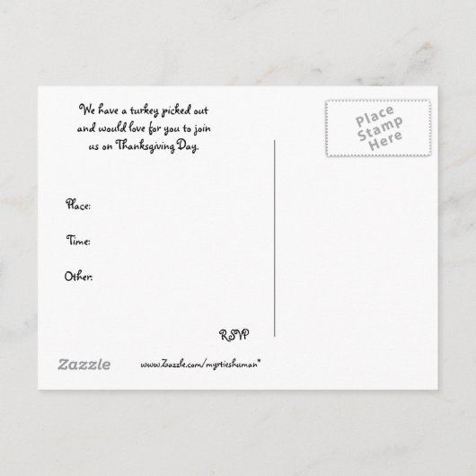  Thanksgiving Briefkaart Uitnodigen (Achterkant)