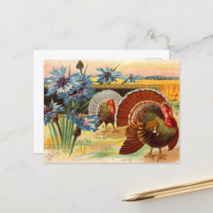  Thanksgiving Briefkaart van feestkalkoenen