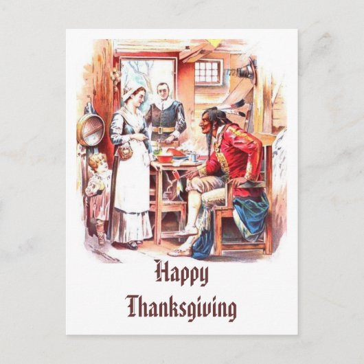 Thanksgiving Briefkaart Vintage (Voorkant)