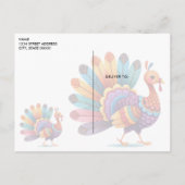 Thanksgiving Bright Feathers Turkije Briefkaart (Achterkant)