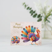 Thanksgiving Bright Feathers Turkije Briefkaart (Staand voorkant)