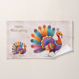 Thanksgiving Bright Feathers Turkije Handdoek