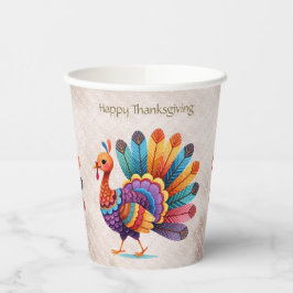 Thanksgiving Bright Feathers Turkije Paper Cups Papieren Bekers