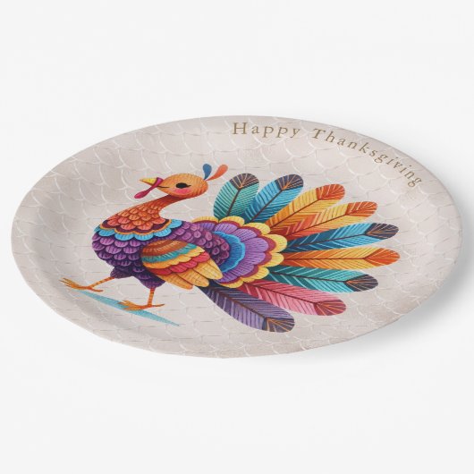 Thanksgiving Bright Feathers Turkije Papier Bord (Gekanteld)