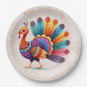 Thanksgiving Bright Feathers Turkije Papier Bord (Voorkant)