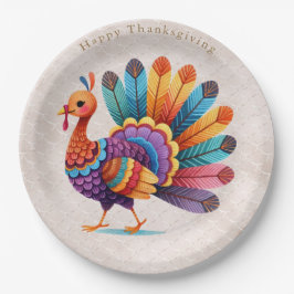 Thanksgiving Bright Feathers Turkije Papier Bord