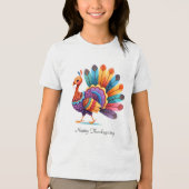 Thanksgiving Bright Feathers Turkije T-shirt (Voorkant)