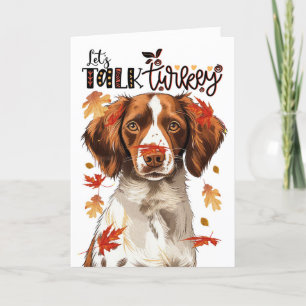 Thanksgiving Brittany Spaniel Dog Lets Talk Turkij Feestdagen Kaart