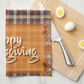 Thanksgiving Brown Plaid Theedoek (Quarter Fold)